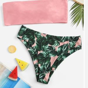 Bandeau bikini!! High waisted pants